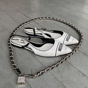 VTG MOSCHINO COUTURE! Milano Leather Ballet Flats size 7.5 Trending